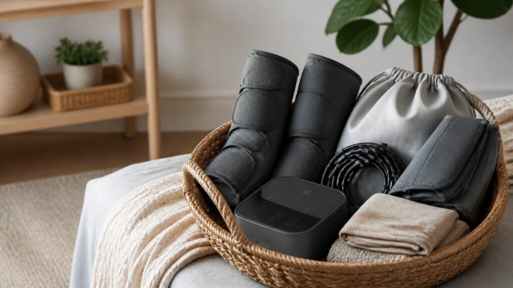 Unbranded compression recovery products arranged for a careful buying comparison