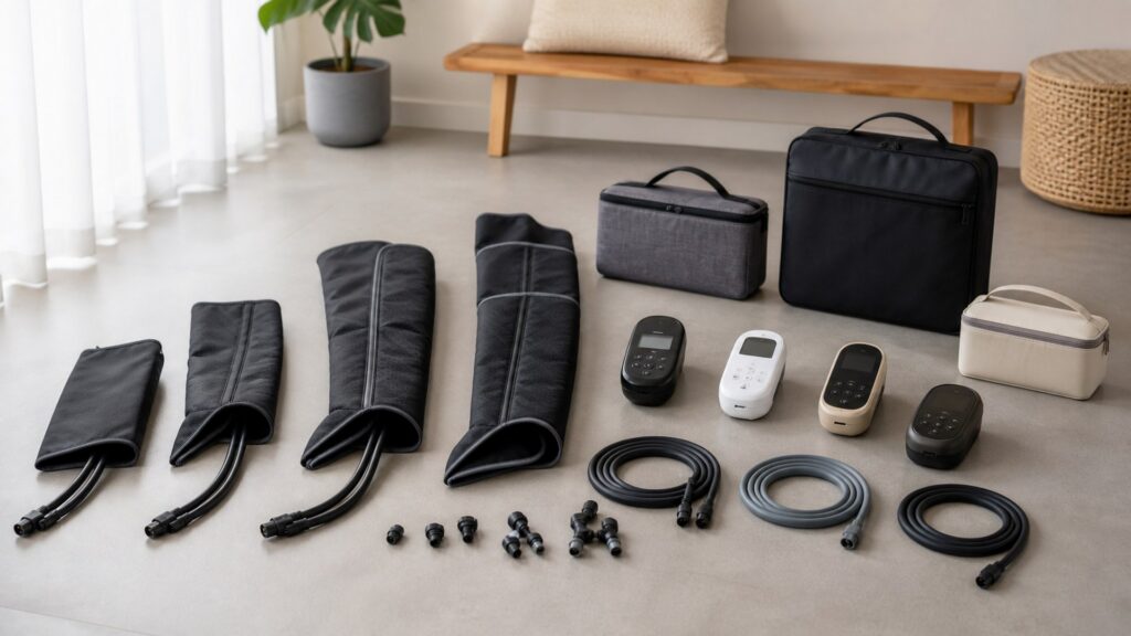 Unbranded compression recovery products arranged for a careful buying comparison