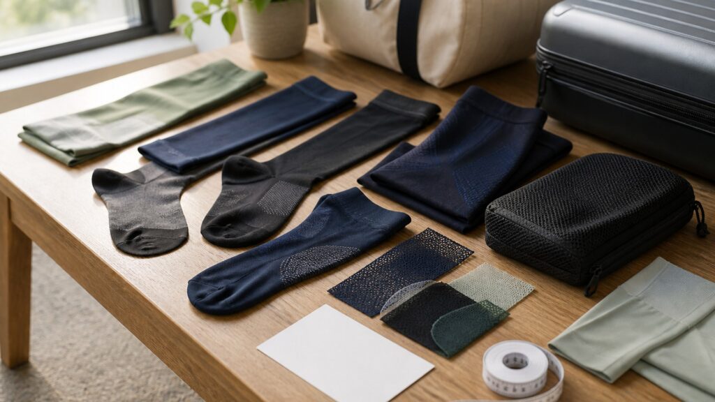 Unbranded compression wear products arranged for a careful buying comparison