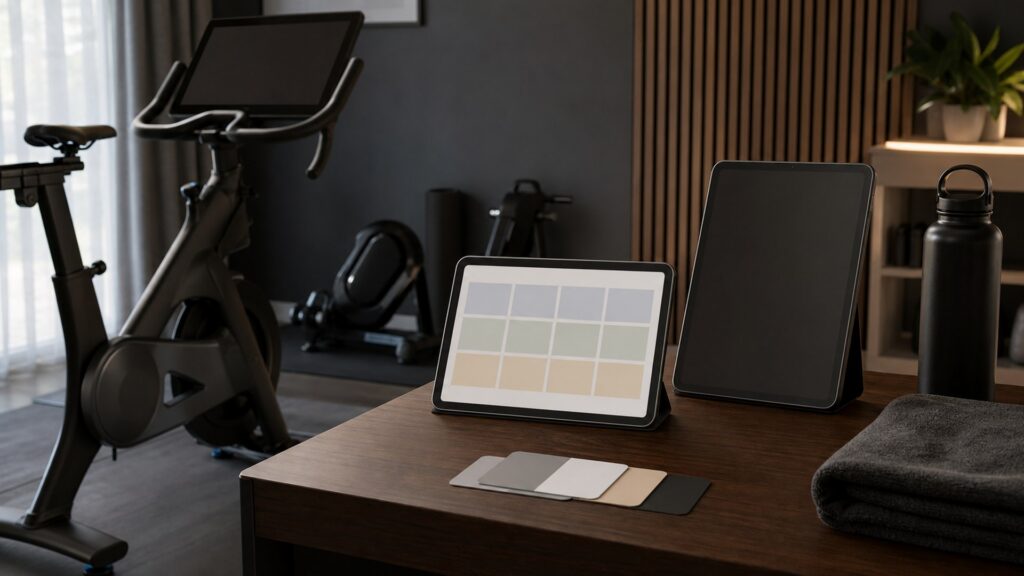 connected gym equipment for subscription planning arranged in a practical buyer guide scene