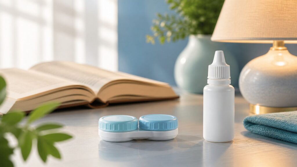 Unbranded contact lens accessories products arranged for a careful buying comparison