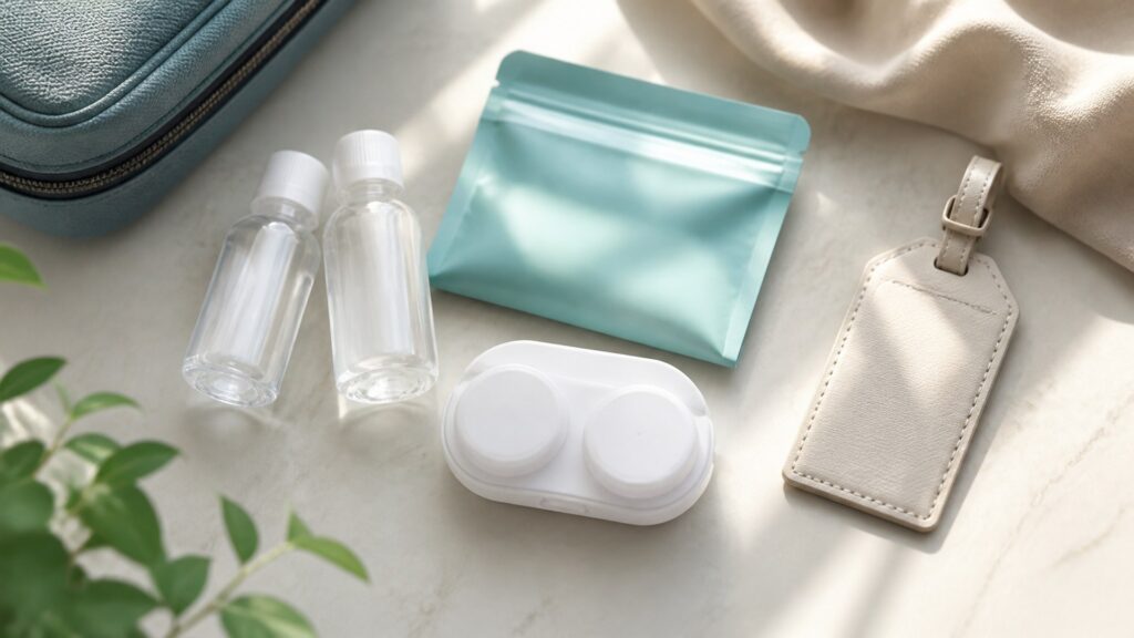 Unbranded contact lens accessories products arranged for a careful buying comparison