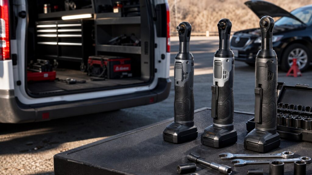 cordless ratchets shopping setup for mobile mechanic kits with practical vehicle-focused details