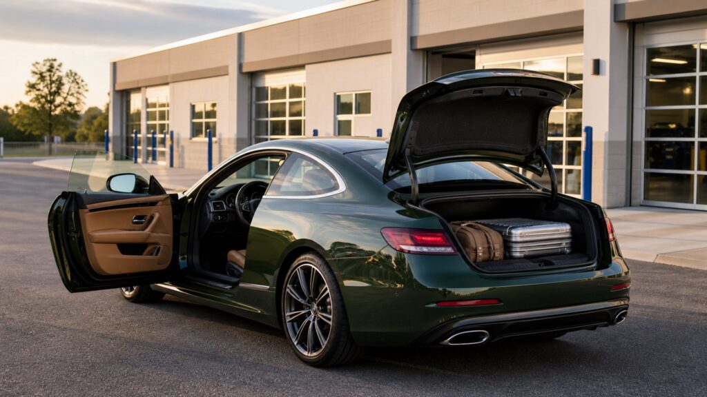 coupe cars shopping setup for family and cargo needs with practical vehicle-focused details