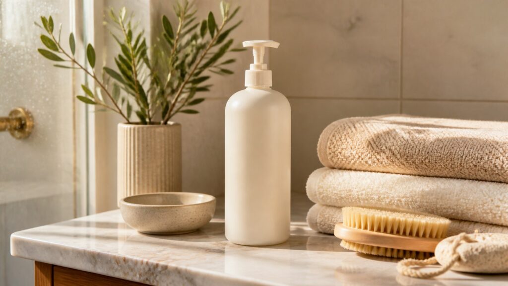 Unbranded cream body cleanser arranged for a body cleansers routine building buying guide