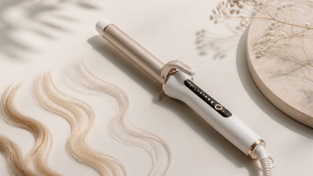 Unbranded editorial arrangement illustrating How to Choose Curling Tools for Fine Hair