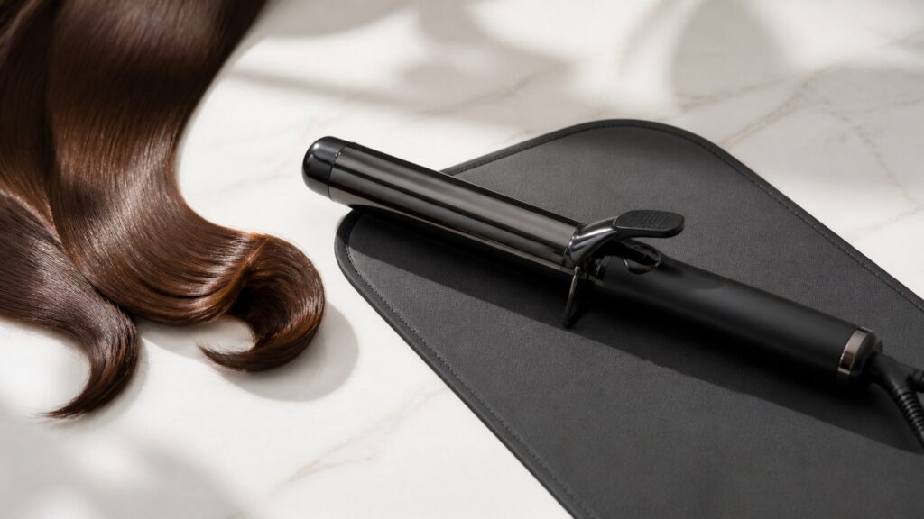 Unbranded editorial arrangement illustrating How to Choose Curling Tools for Smooth Finishes