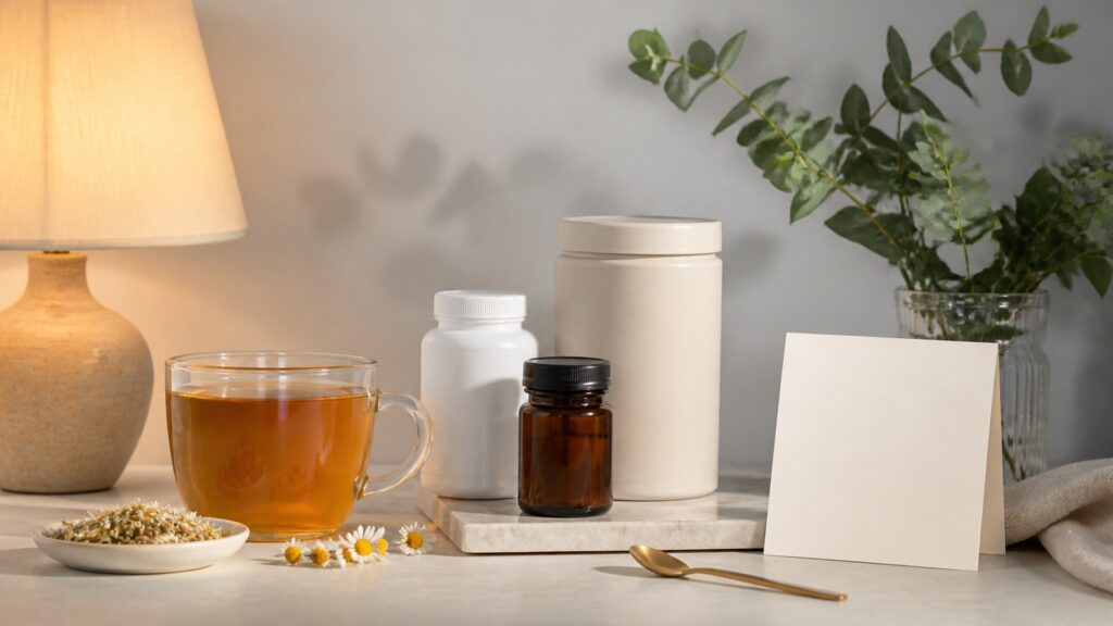 Unbranded daily wellness supplements products arranged for a careful buying comparison