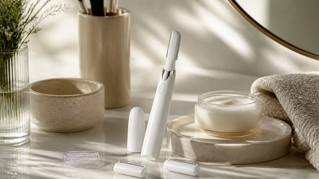 Unbranded dermaplaning devices arranged for a facial treatment devices safety and settings buying guide