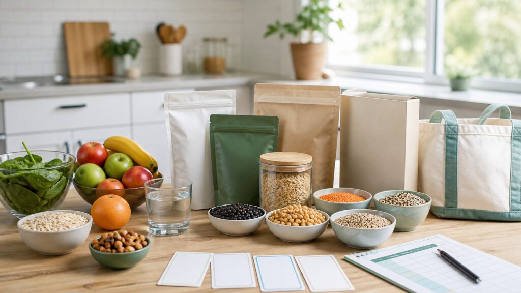 Unbranded diet & lifestyle foods products arranged for a careful buying comparison
