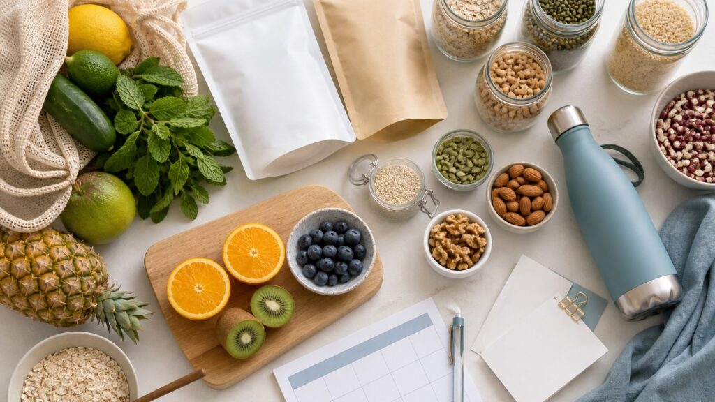 Unbranded diet & lifestyle foods products arranged for a careful buying comparison