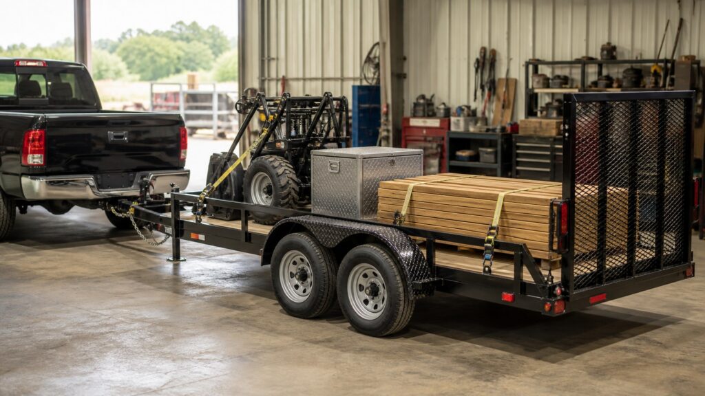 dual axle utility trailers shopping setup for trailer wiring and braking with practical vehicle-focused details