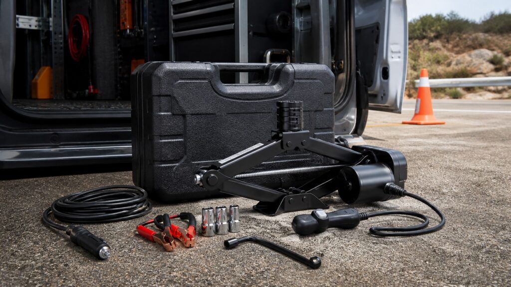electric car jacks shopping setup for mobile mechanic kits with practical vehicle-focused details