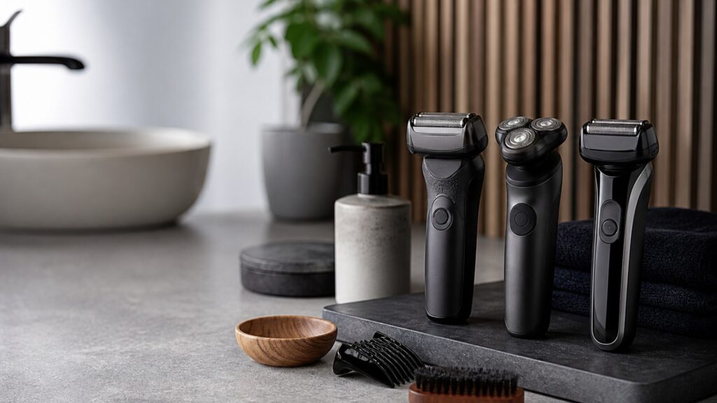 Unbranded editorial arrangement illustrating How to Choose Electric Shavers for Longer-Lasting Removal