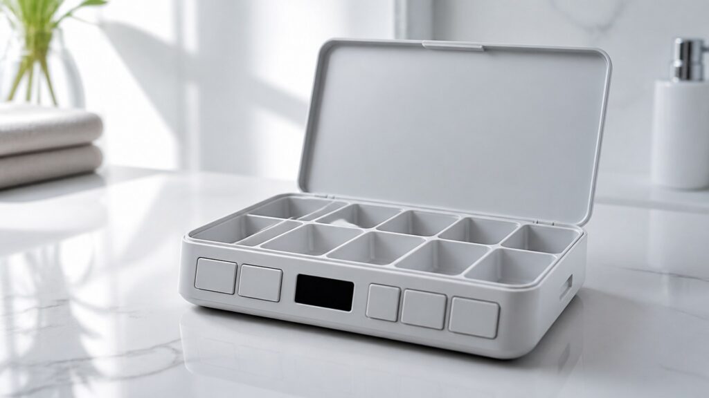 Unbranded electronic pill organizers products arranged for a careful buying comparison