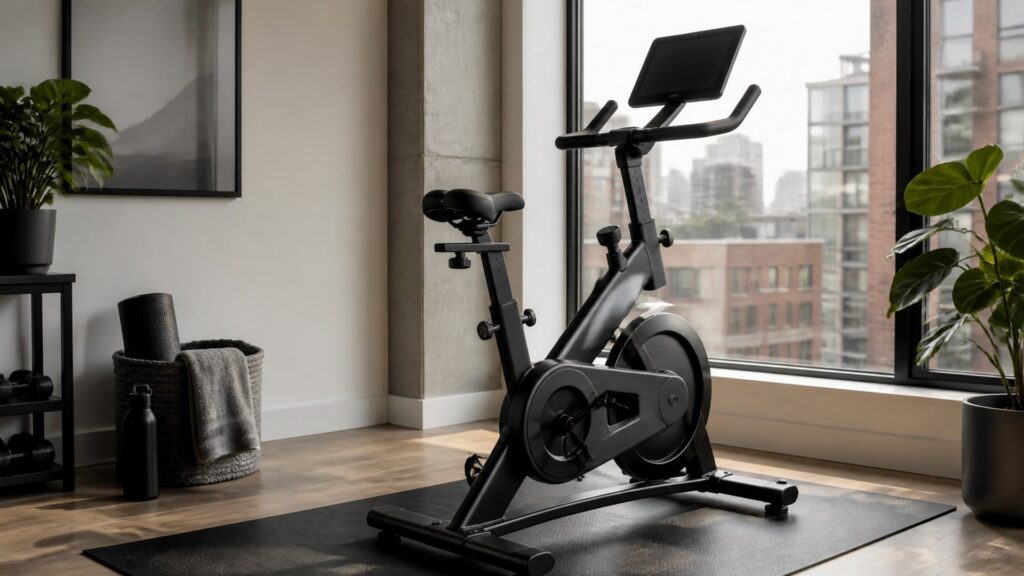 exercise bikes for apartment gyms arranged in a practical buyer guide scene