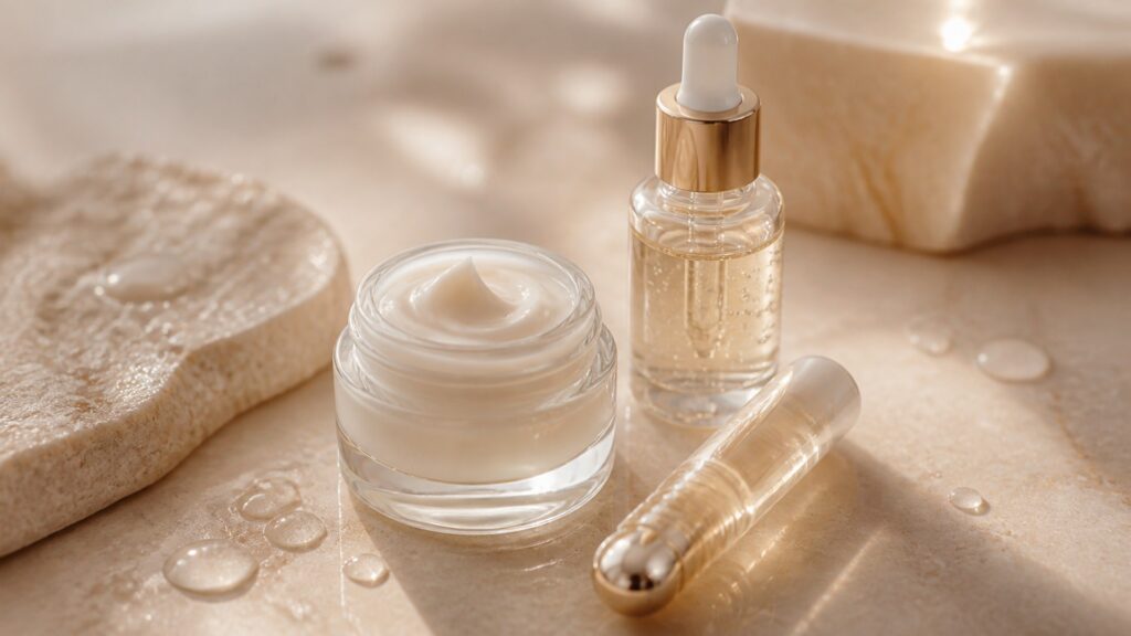 Unbranded eye treatments arranged for a dry skin buying guide