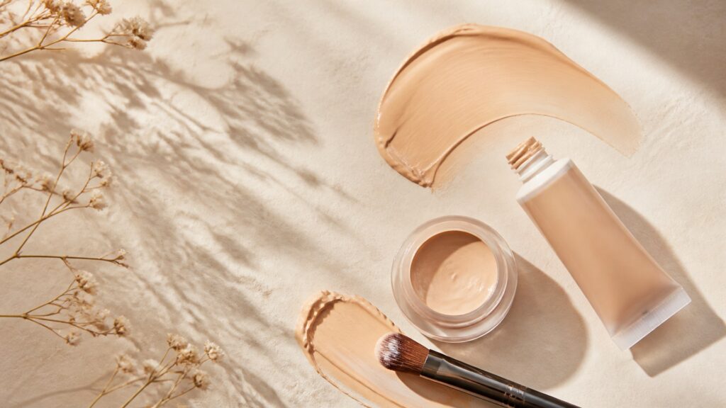 Unbranded editorial arrangement illustrating How to Choose Face Makeup for Mature Skin
