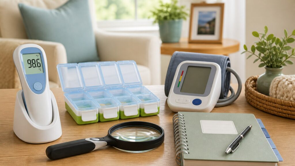 Unbranded family health products arranged for a careful buying comparison