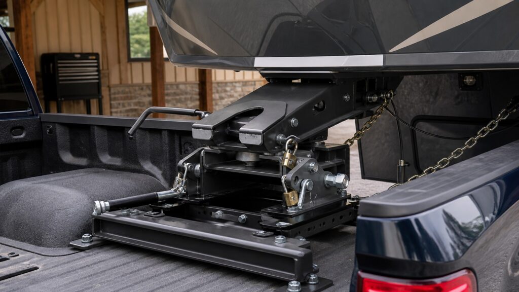 fifth wheel hitches shopping setup for cargo security and storage with practical vehicle-focused details