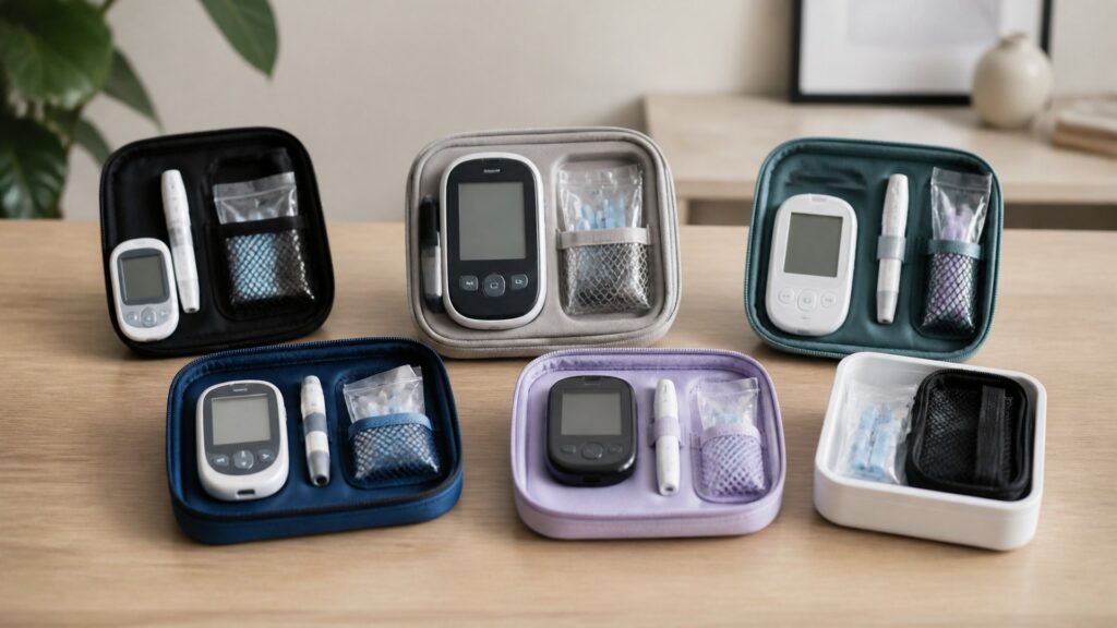 Unbranded glucose monitoring devices products arranged for a careful buying comparison