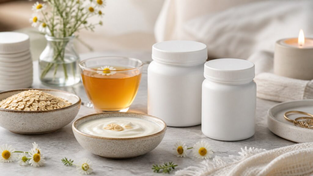 Unbranded gut health supplements products arranged for a careful buying comparison