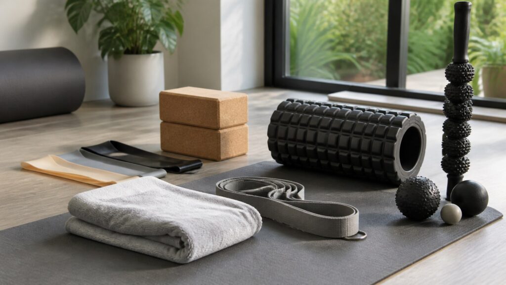 gym accessories for mobility training arranged in a practical buyer guide scene