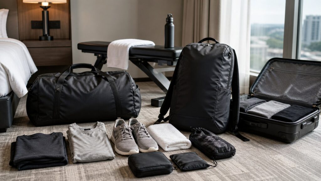 gym bags for travel gyms arranged in a practical buyer guide scene