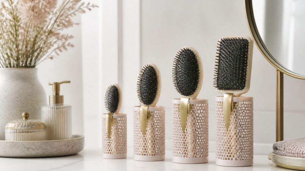 Unbranded editorial arrangement for How to Choose Hair Brushes for Tool Organization