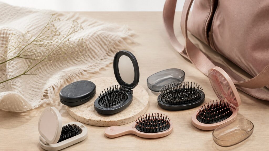 Unbranded editorial arrangement for How to Choose Hair Brushes for Travel Bags