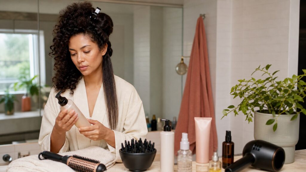 unbranded hair care arranged for frizz control