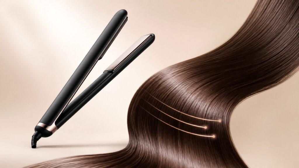 Unbranded editorial arrangement illustrating How to Choose Hair Straighteners for Smooth Finishes