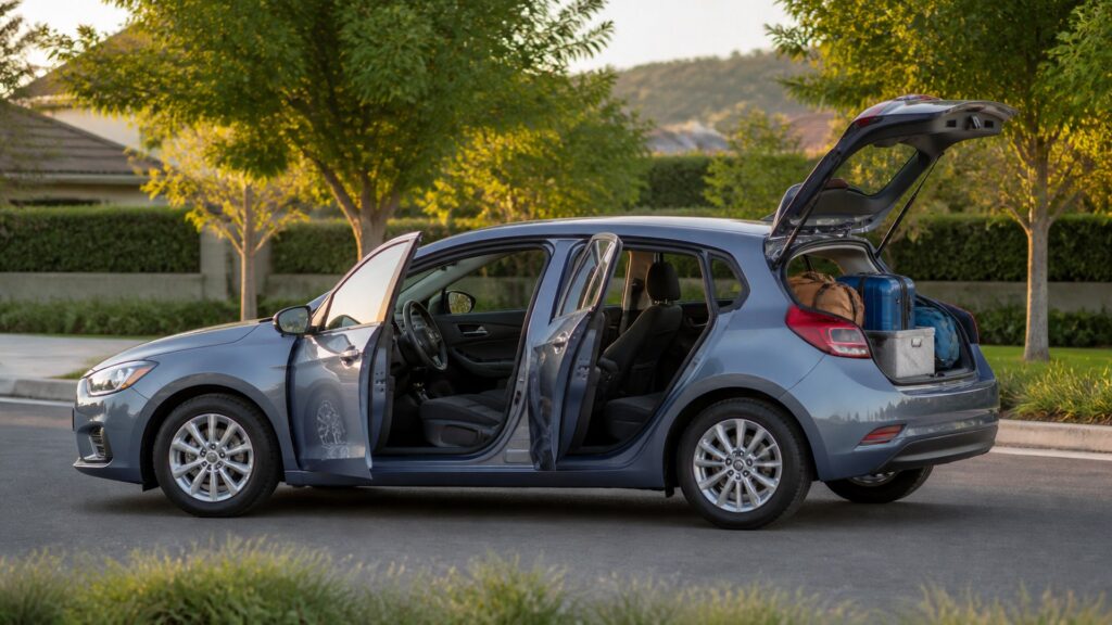 hatchbacks shopping setup for family and cargo needs with practical vehicle-focused details