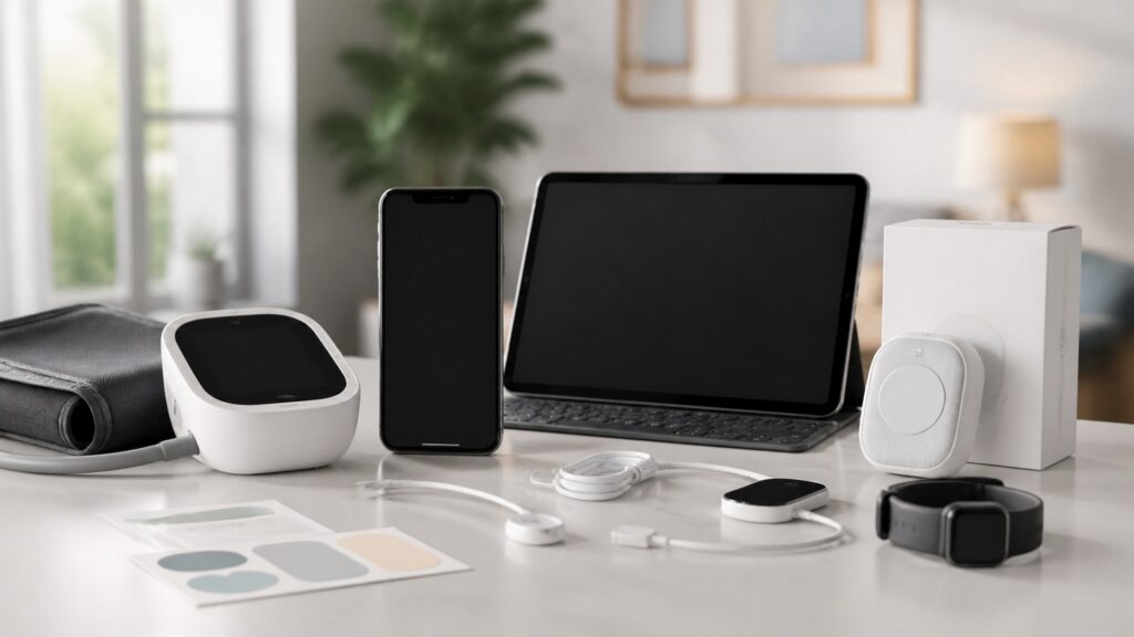 Unbranded heart health devices products arranged for a careful buying comparison