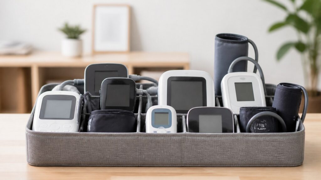 Unbranded heart health devices products arranged for a careful buying comparison