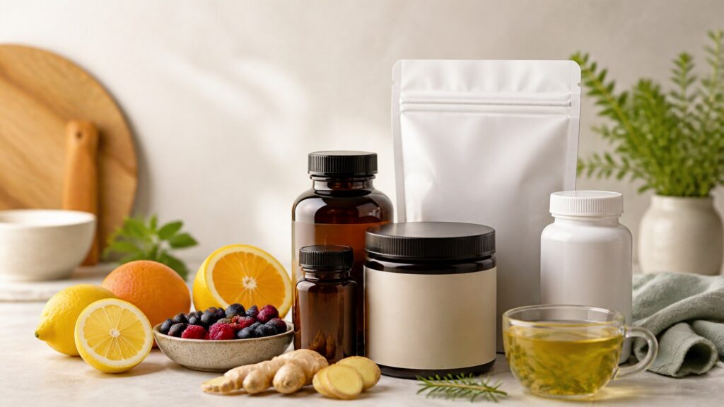 Unbranded heart health supplements products arranged for a careful buying comparison