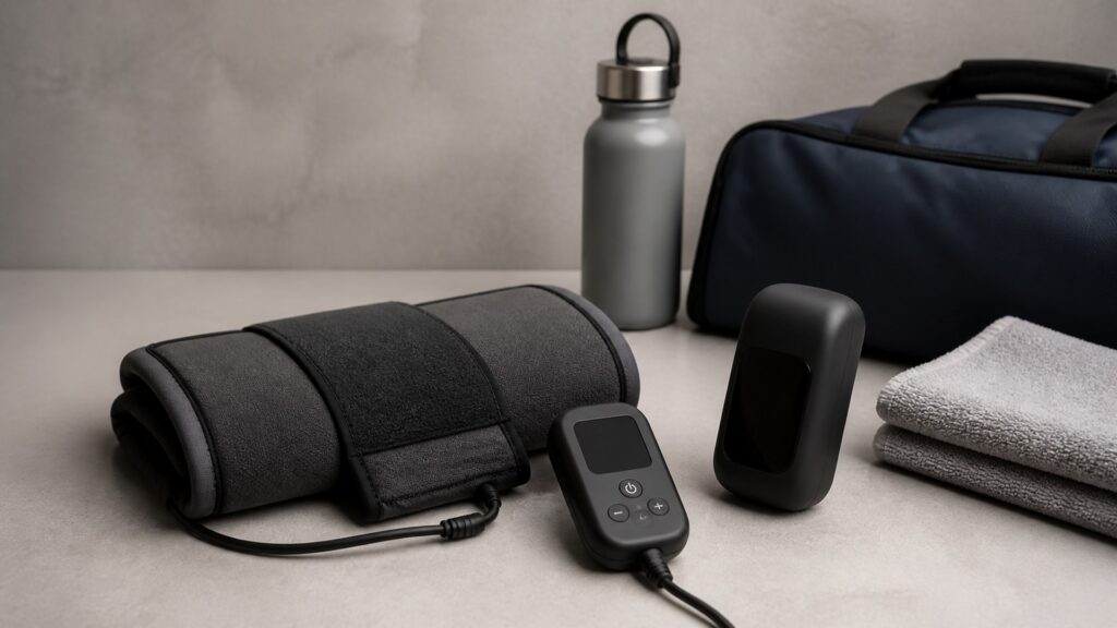Unbranded heat & infrared therapy products arranged for a careful buying comparison