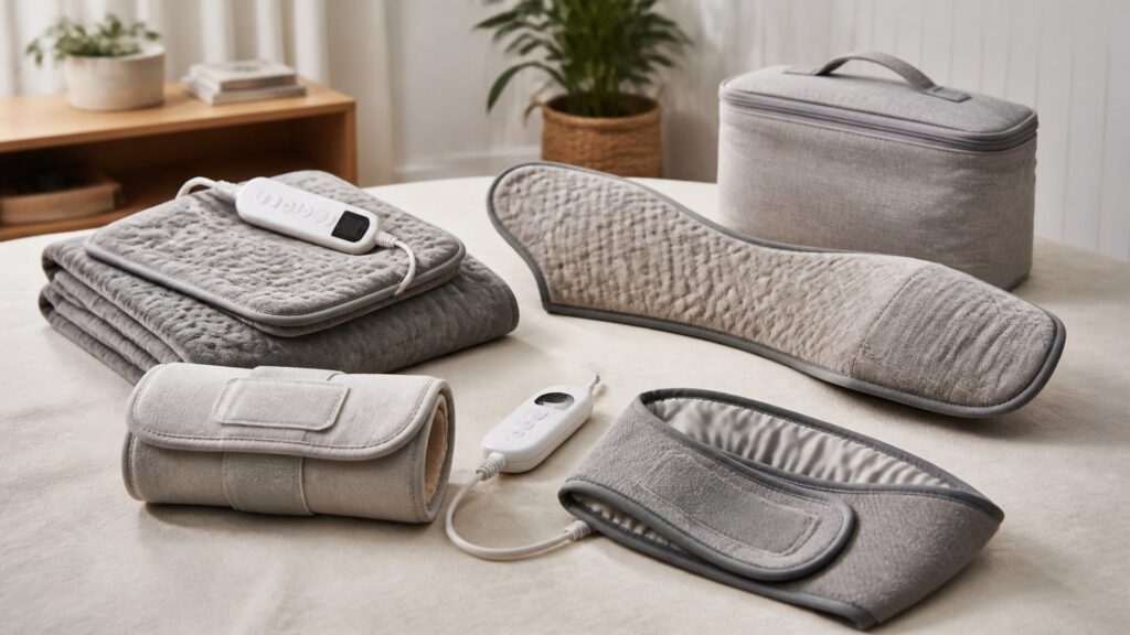 Unbranded heat therapy products arranged for a careful buying comparison