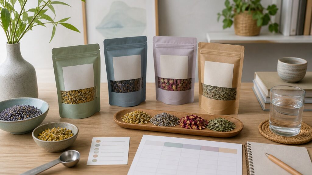 Unbranded herbal wellness products products arranged for a careful buying comparison