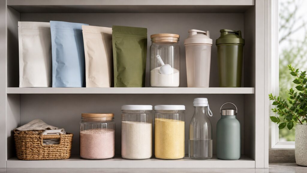 Unbranded hydration & functional drinks products arranged for a careful buying comparison