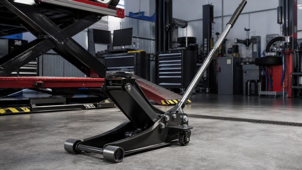 hydraulic floor jacks shopping setup for professional shop use with practical vehicle-focused details