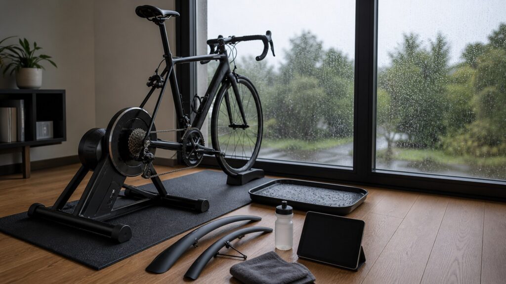 indoor bike trainers for weather changes arranged in a practical buyer guide scene