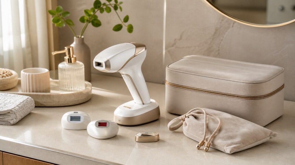 Unbranded ipl hair removal devices arranged for a charging, cleaning, and storage buying guide