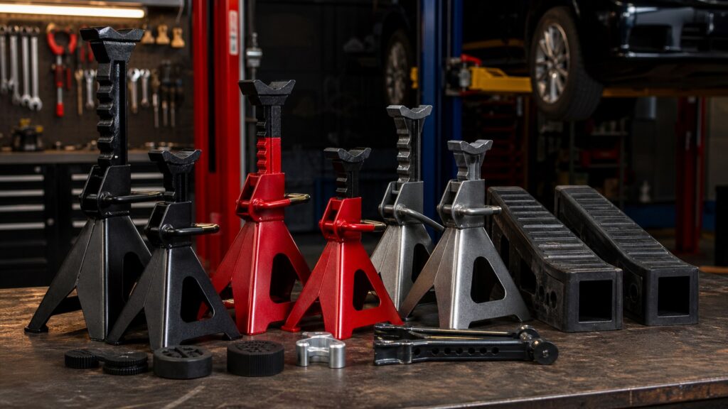 jack stands shopping setup for jack stands & ramps tool selection with practical vehicle-focused details
