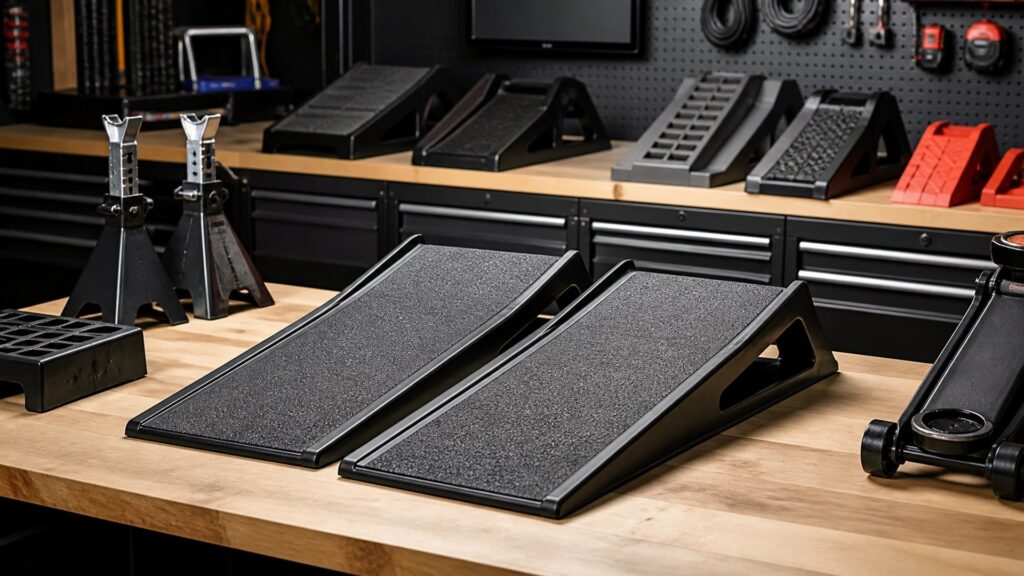 low profile ramps shopping setup for jack stands & ramps tool selection with practical vehicle-focused details