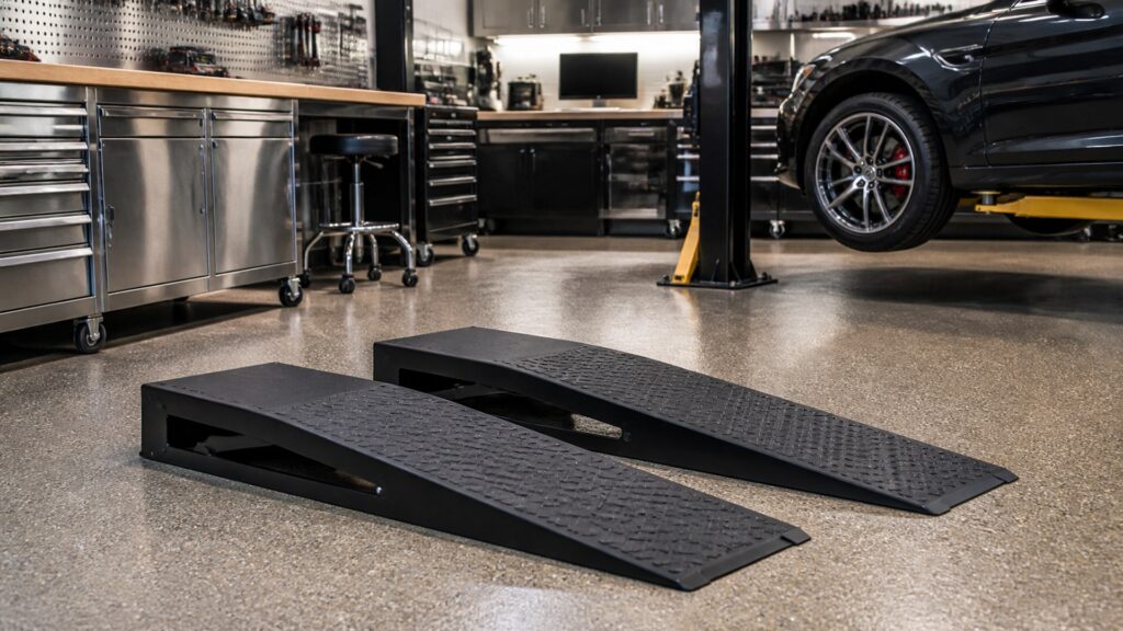 low profile ramps shopping setup for professional shop use with practical vehicle-focused details