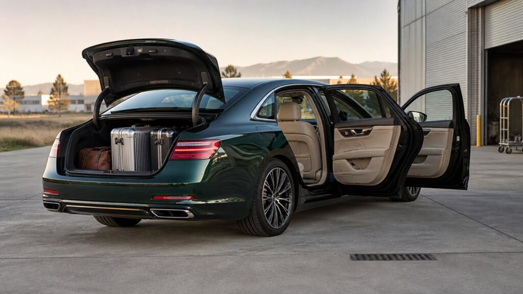 luxury sedans shopping setup for family and cargo needs with practical vehicle-focused details