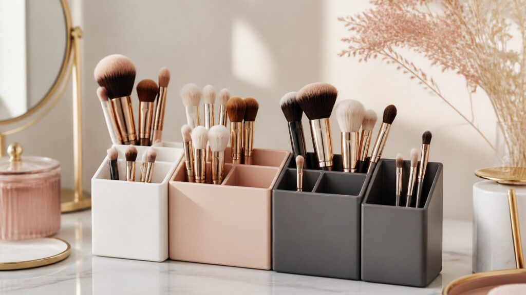 Unbranded editorial arrangement for How to Choose Makeup Brushes for Tool Organization