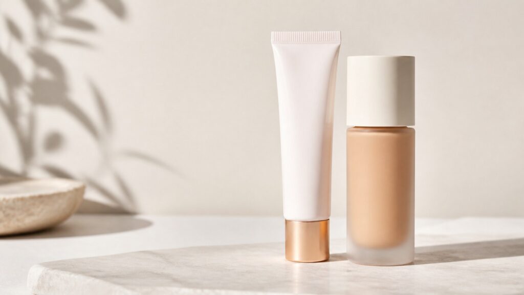 Unbranded editorial arrangement illustrating How to Choose Makeup Primers for Minimal Makeup
