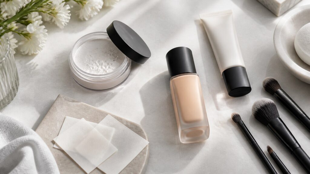 Unbranded editorial arrangement illustrating oily skin